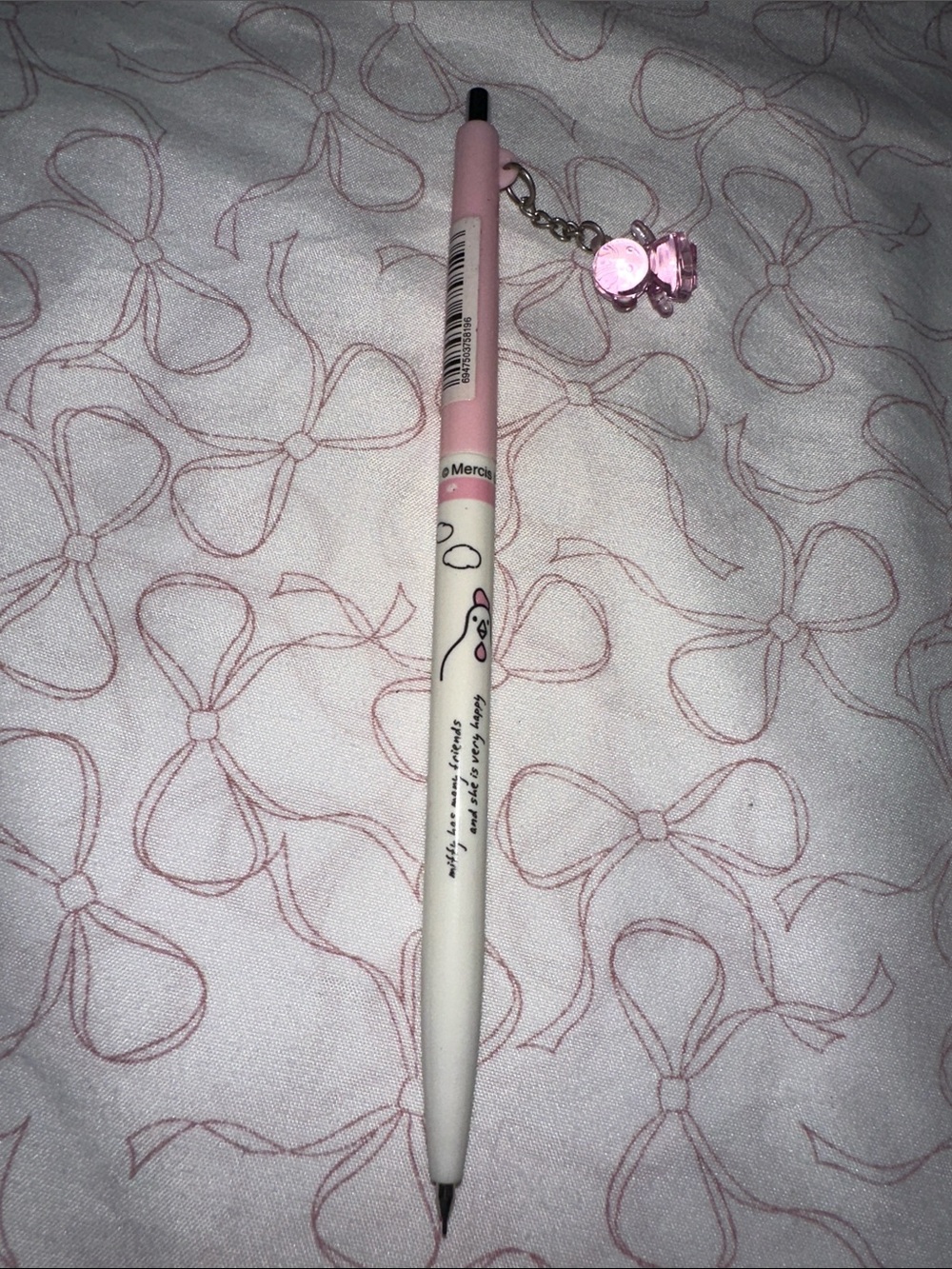 Pink & White Cute Charm Mechanical Pencil